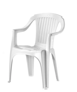 SEDIA DA ESTERNO "VERONA" IN POLIPROPILENE COLORE BIANCO CON SCHIENALE BASSO, 57X53X81 CM